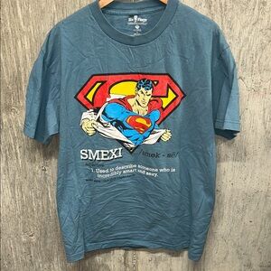 Six Flags DC Comics Superman Blue Smexy Tee Shirt Large